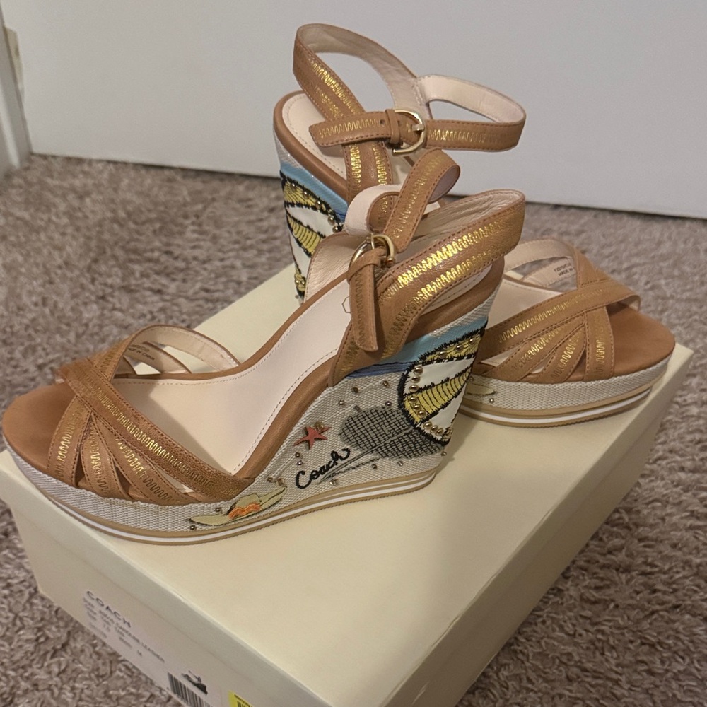 Women's Embroidered Wedge Sandals
